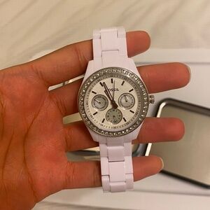 NEW White Fossil Watch With Box NWT no Battery